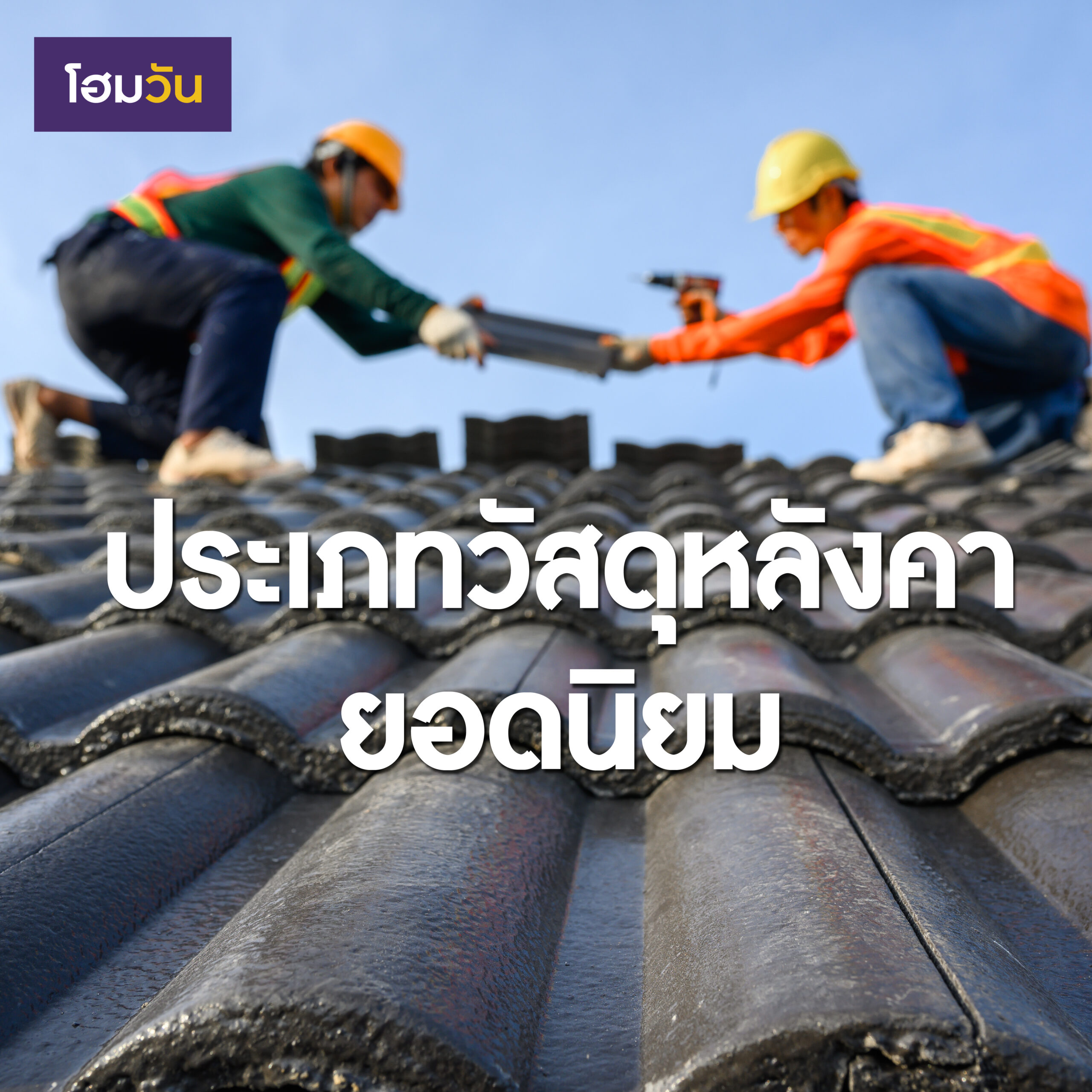 ประเภทวัสดุหลังคายอดนิยม